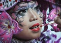 Face Painting At Jember Fashion Carnaval Royalty Free Stock Photo