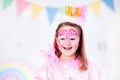 Face painting for little girl birthday party Royalty Free Stock Photo