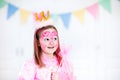 Face painting for little girl birthday party Royalty Free Stock Photo