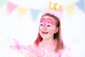 Face painting for little girl birthday party Royalty Free Stock Photo