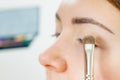 Makeup artist applying eye make up Royalty Free Stock Photo