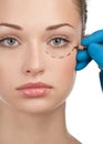 Face before plastic surgery operation Royalty Free Stock Photo