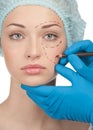 Face before plastic surgery operation Royalty Free Stock Photo