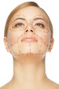 Face before plastic surgery operation Royalty Free Stock Photo