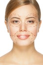 Face before plastic surgery operation Royalty Free Stock Photo