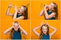 The face of playful happy teen girl Royalty Free Stock Photo