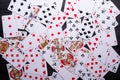 Face playing cards background. Gambling, hobby and divination concept Royalty Free Stock Photo