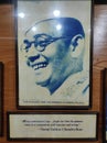 Face Portrait of smiling Netaji Subhas Chandra Bose kept at Elgin road. Azad Hind Fauj and Indian National Army Royalty Free Stock Photo