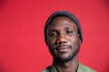 Face Portrait of Young Black Man on Isolated Background Royalty Free Stock Photo