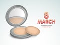 Face powder with puff for International Womens Day.