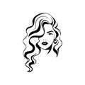 Face of pretty woman logo vector Royalty Free Stock Photo