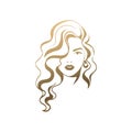 Face of pretty woman logo vector Royalty Free Stock Photo