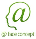 At Sign Profile Face Concept