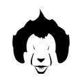 Face profile Pennywise clown halloween costume character sticker.