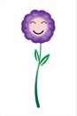 Face of purple tone face flower smiling isolated on white background