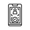 Face Recognition Approved Icon Image. Royalty Free Stock Photo