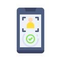 Face Recognition Approved Icon Image. Royalty Free Stock Photo