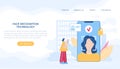 Face recognition concept. Landing page.