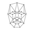Face recognition icon. User facial biometric id scan system symbol. Person identification security badge concept. Human