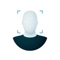 Face recognition, Face ID, identity verification, biometric identification, AI algorithms for identity detection. Royalty Free Stock Photo