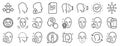 Face recognition line icons. Set of Faces biometrics detection and scanning. Vector