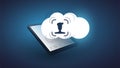 Face Recognition, Login, Facial User Authentication for Online Cloud Services - Face Symbol on a Cloud