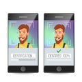 Face Recognition, Mobile Identification Vector. Electronic Verification. Facial Recognition System Concept. Secure Royalty Free Stock Photo