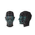 Face recognition and scanning - biometric security system. Vector illustration