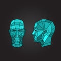 Face recognition and scanning - biometric security system. Vector illustration