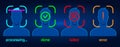 Face Recognition System Concept Human Face Scanning Blue Template Background