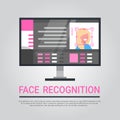Face Recognition Technology Computer Security System Scanning Female User Biometric Identification Concept Royalty Free Stock Photo