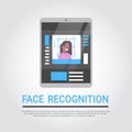 Face Recognition Technology Digital Tablet Security System Scanning African American Female User Biometric Royalty Free Stock Photo