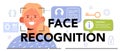 Face recognition typographic header. Facial biometric authentication Royalty Free Stock Photo
