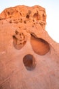 Face In The Rock Sandstone Wind Erosion