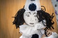 The face of sad Pierrot doll Royalty Free Stock Photo