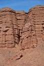 Face on sandstone rock. Pareidolia, looks like a face. Pareidolic illusion, seeing faces in inanimate objects