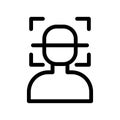 face scan line icon illustration vector graphic