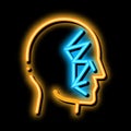 Face Scan by Points Point Projectors neon glow icon illustration