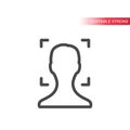 Face scan or scanner line vector icon