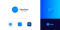 Face scan technology logo facial biometric secure access, digital identity login, cyber security, plastic surgery Royalty Free Stock Photo