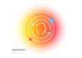 Face scanning repeat line icon. Face id update sign. Gradient blur button. Vector Royalty Free Stock Photo