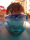 Face of scuba diver Royalty Free Stock Photo