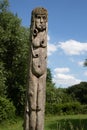 Face sculpted in wood Ferrieres-en-Brie Forest by Daniel Stinus