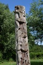 Face sculpted in wood Ferrieres-en-Brie Forest by Daniel Stinus