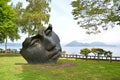 Face sculpture at Toya Lake, Japan