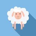 Face of sheep icon, flat style Royalty Free Stock Photo