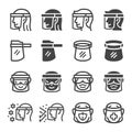 Face shield icon set