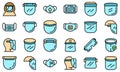 Face shield icons set vector flat Royalty Free Stock Photo