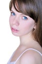 Face and shoulders of blue-eyed girl Royalty Free Stock Photo