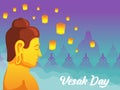 Face Side Buddha For Vesak Day Greeting Card Royalty Free Stock Photo